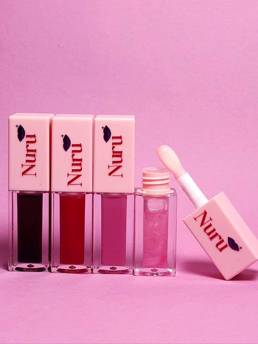 Nuru gloss shades side by side